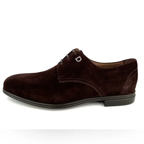 Salvatore Ferragamo Spencer Derby Suede Oxford Gancini Logo Loafers US 7 - EU 41